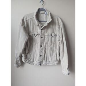 PRINCESS POLLY Womens Trucker Cream Corduroy Jacket Size S/M Button Front